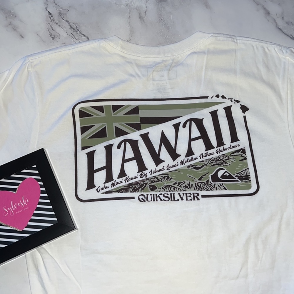 🔥Quiksilver HI Hero T-Shirt - White NWT - Picture 5 of 5